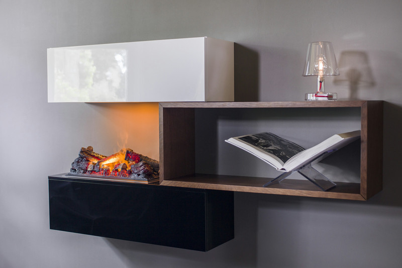 Faber Stack Indoor Wall-mountable fireplace Electric Black,White,Wood