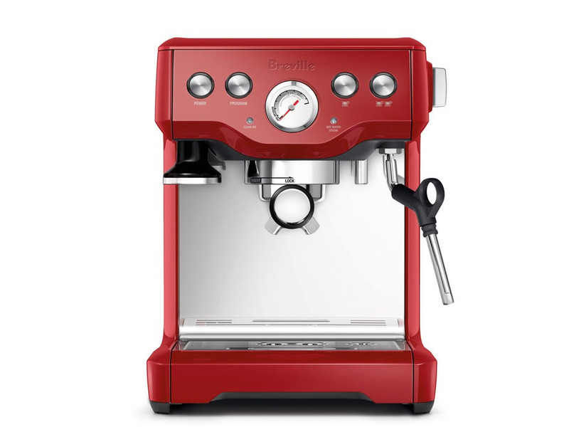 Breville BES840CRN.ANZ Espresso machine 1.8л Красный, Нержавеющая сталь кофеварка