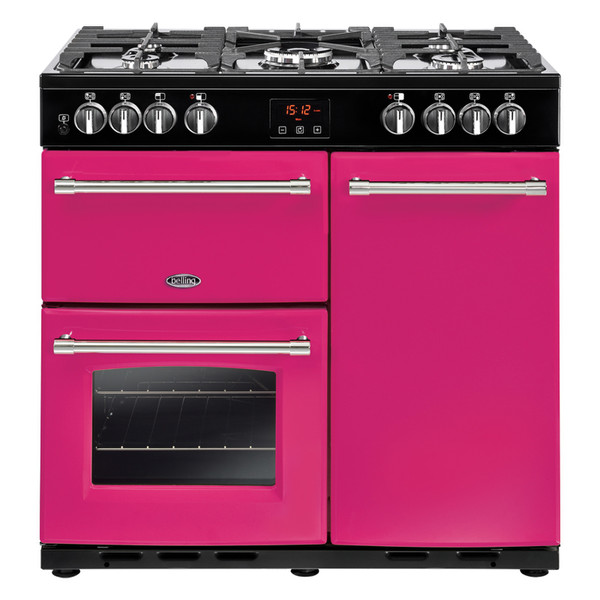 Belling Farmhouse 90 DFT Range cooker Gas hob Pink