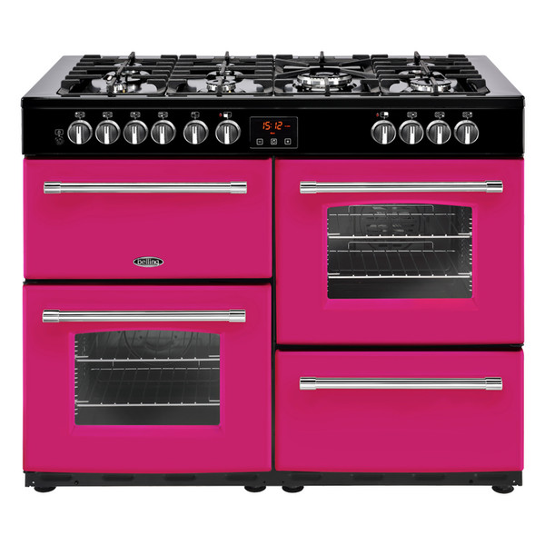 Belling Farmhouse 110 DFT Range cooker Gas hob Pink