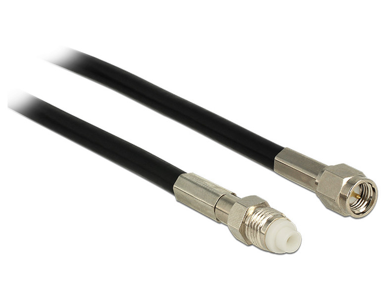 DeLOCK 12437 1m SMA FME Black coaxial cable