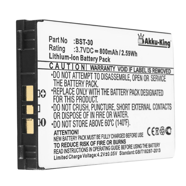 Akku-King 20104041 Lithium-Ion 800mAh 3.7V Wiederaufladbare Batterie