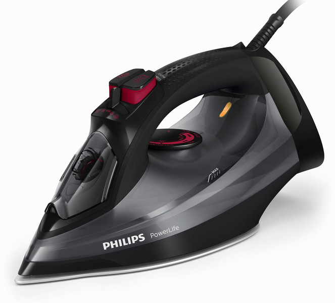 Philips PowerLife GC2998/80 Steam iron SteamGlide soleplate 2400W Black,Grey iron