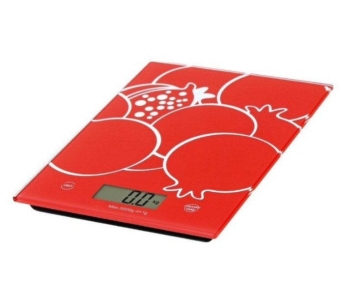 Omega OBSKR Tabletop Rectangle Electronic kitchen scale Red