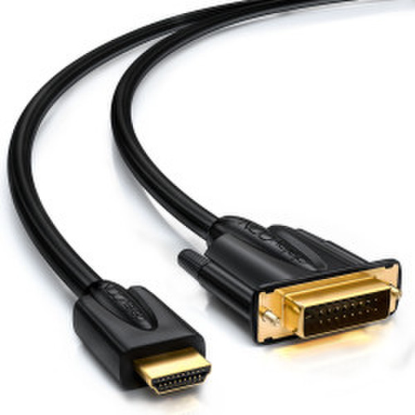 deleyCON MK-MK1160 0.5m HDMI DVI Schwarz Videokabel-Adapter