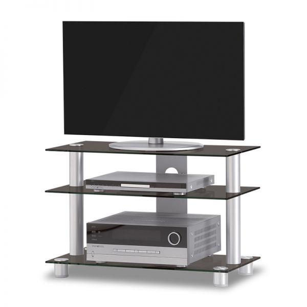 Just-Racks TV8553-BG Portable Aluminium,Black flat panel floorstand
