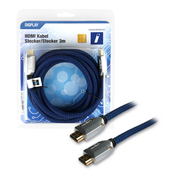 Innovation IT 5B 400563 DISPLAY 3m HDMI HDMI Blue,Gold,Silver HDMI cable