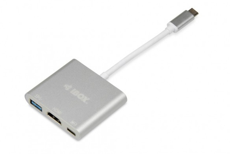 iBox IUH3CFT1 USB 3.0 (3.1 Gen 1) Type-C 5000Мбит/с Cеребряный хаб-разветвитель