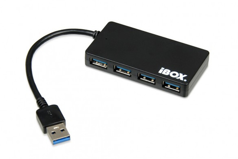 iBox IUH3F56 USB 3.0 (3.1 Gen 1) Type-A 5000Мбит/с Черный хаб-разветвитель