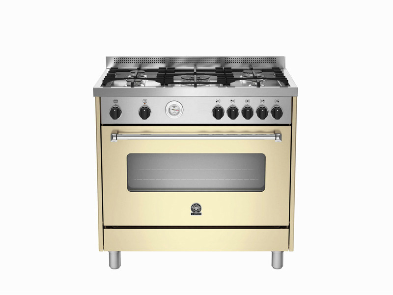 Bertazzoni La Germania AMS9 5C 61 B CR Отдельностоящий Gas hob A Кремовый, Нержавеющая сталь кухонная плита