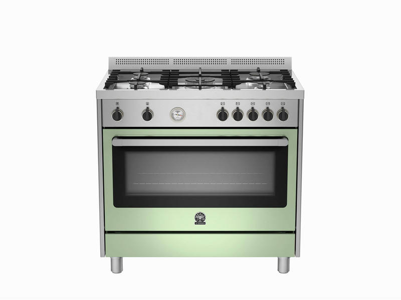 Bertazzoni La Germania RIS9 5C 61 B XV Freistehend Gas hob A Grün, Edelstahl Küchenherd