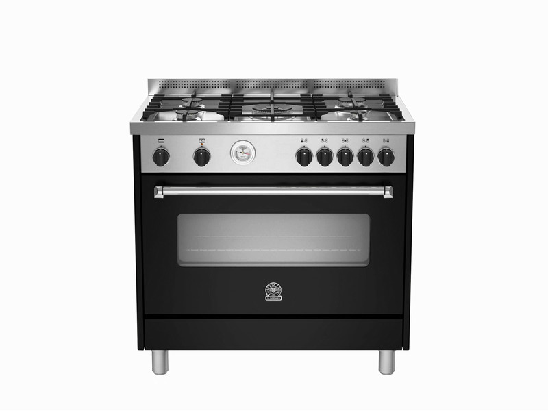 Bertazzoni La Germania AMS9 5C 61 B NE Freestanding Gas hob A Black,Stainless steel cooker