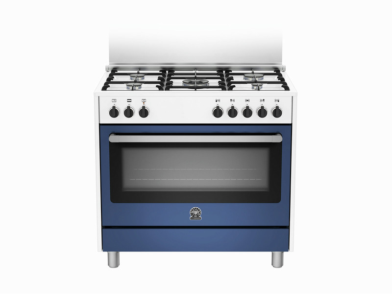 Bertazzoni La Germania RIS9 5C 61 C WB Freestanding Gas hob A Blue,Stainless steel cooker