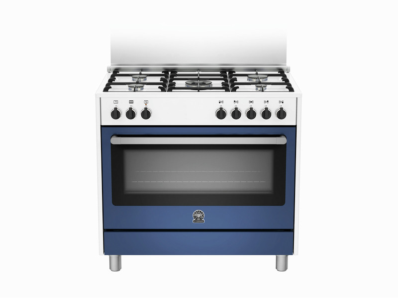 Bertazzoni La Germania RIS9 5C 61 C WB Freistehend Gas hob A Blau, Edelstahl Küchenherd