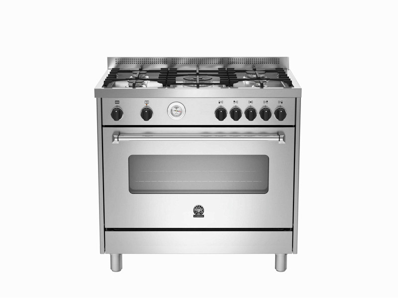 Bertazzoni La Germania AMS9 5C 61 B X Freistehend Gaskochfeld A Edelstahl Küchenherd