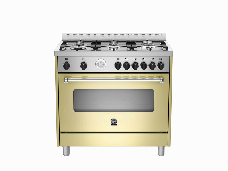 Bertazzoni La Germania AMS9 6C 61 B CR Отдельностоящий Gas hob A Кремовый, Нержавеющая сталь кухонная плита