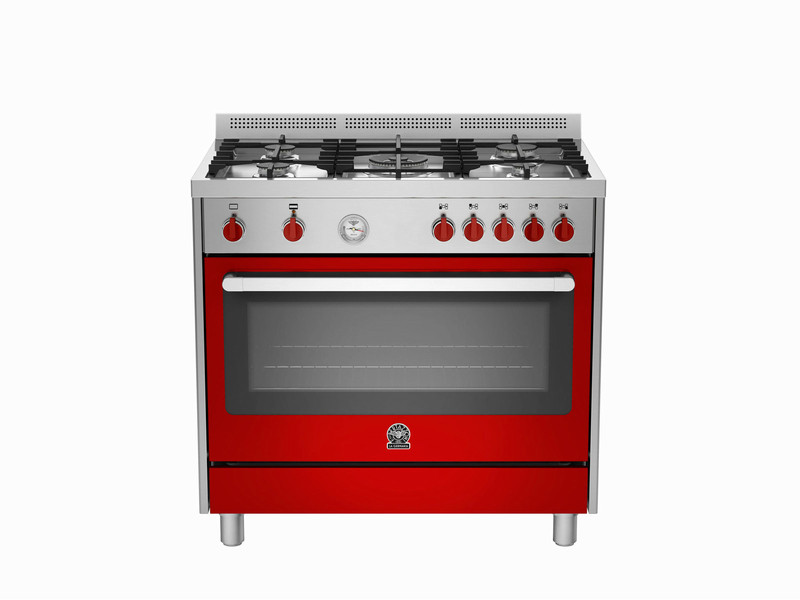 Bertazzoni La Germania RIS9 5C 71 B XR Tisch Gas hob A+ Rot, Edelstahl Küchenherd