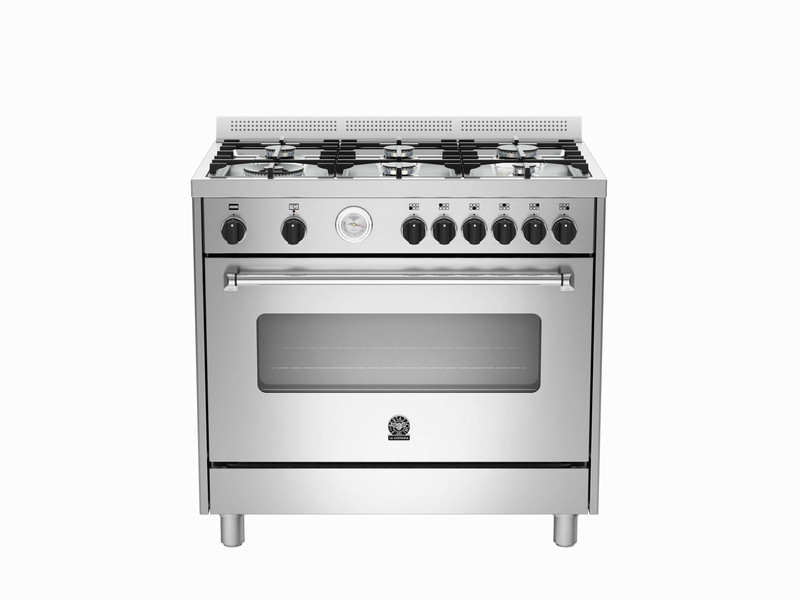 Bertazzoni La Germania AMS9 6C 61 B X Freistehend Gaskochfeld A Edelstahl Küchenherd