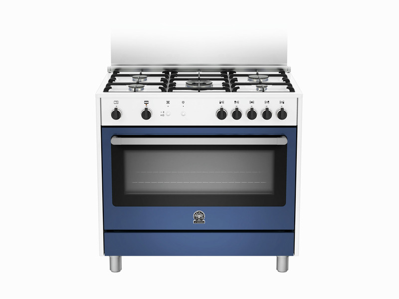 Bertazzoni La Germania RIS9 5C 71 C WB Freestanding Gas hob A+ Blue,Stainless steel cooker