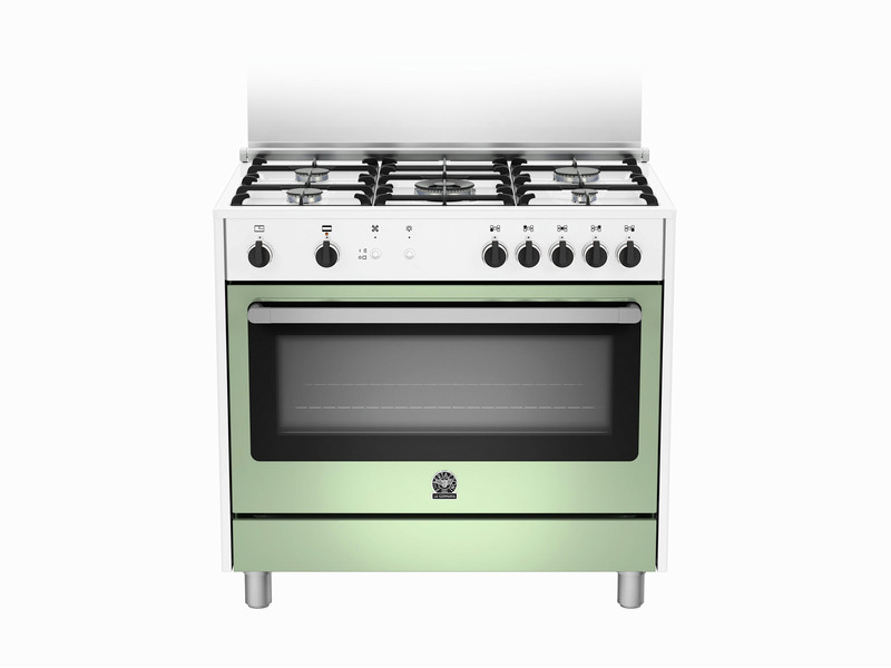 Bertazzoni La Germania RIS9 5C 71 C WV Отдельностоящий Gas hob A+ Зеленый, Нержавеющая сталь кухонная плита