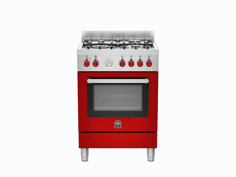 Bertazzoni La Germania RI6 4C 61 B XR Freistehend Gas hob A Rot, Edelstahl Küchenherd