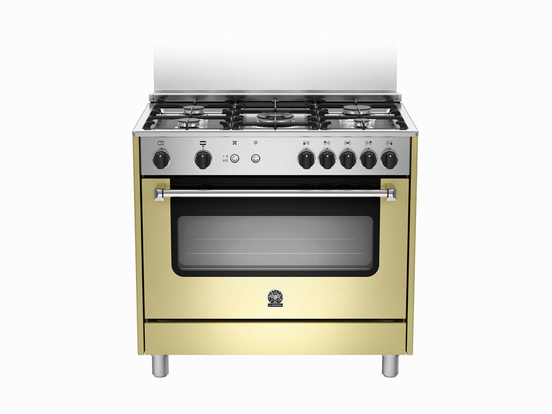 Bertazzoni La Germania AMS9 5C 71 C CR Отдельностоящий Gas hob A+ Кремовый, Нержавеющая сталь кухонная плита