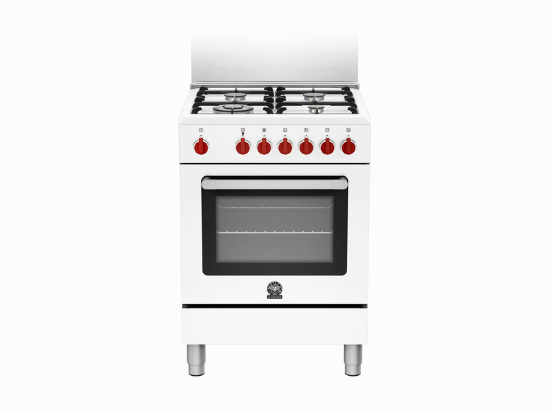 Bertazzoni La Germania RI6 4C 61 C W Freestanding Gas hob A Stainless steel,White cooker