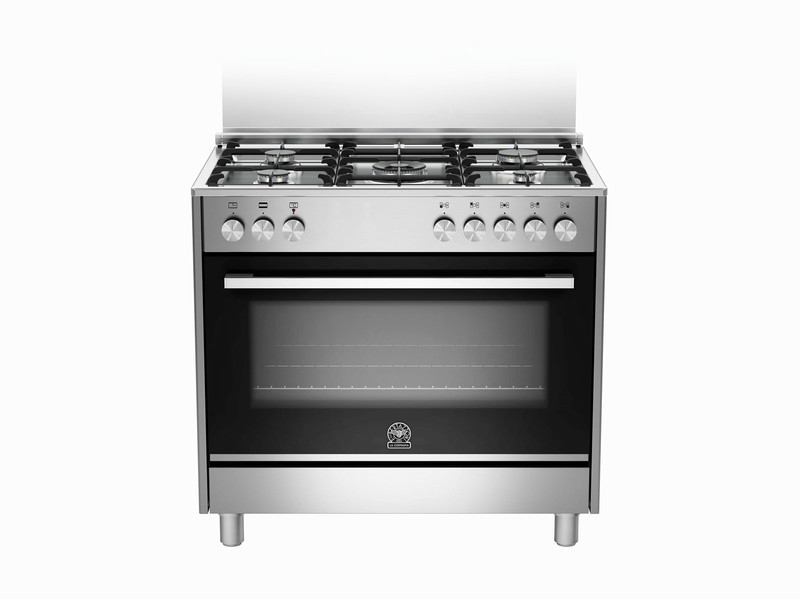 Bertazzoni La Germania TUS9 5C 61 C X Freistehend Gaskochfeld A Schwarz, Edelstahl Küchenherd