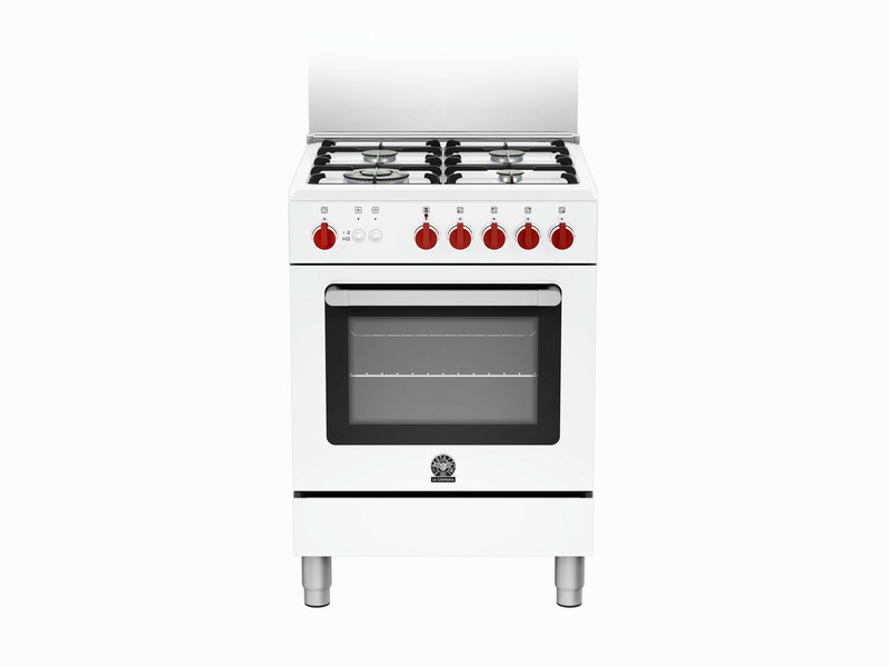 Bertazzoni La Germania RI6 4C 71 C W Freestanding Gas hob A+ Stainless steel,White cooker