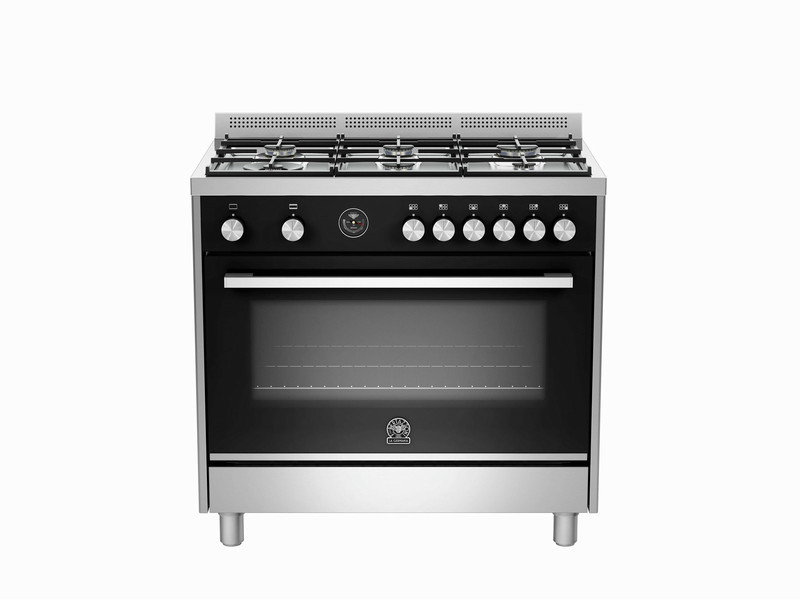 Bertazzoni La Germania TUS9 6C 71 B X Отдельностоящий Gas hob A+ Черный, Нержавеющая сталь кухонная плита