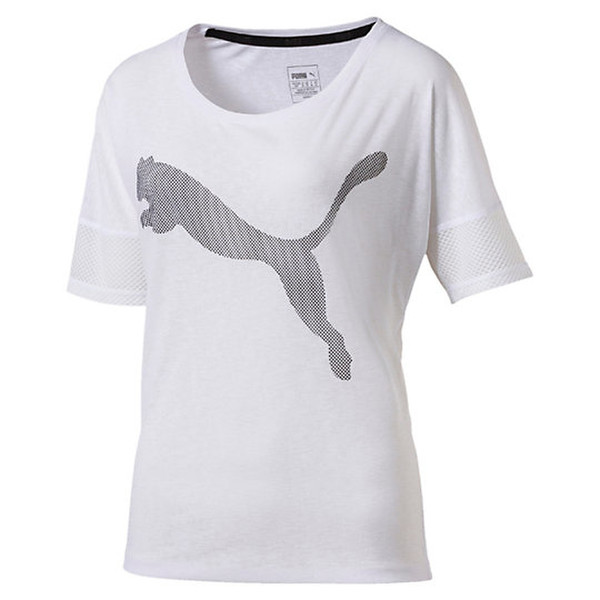 PUMA Loose T-Shirt T-shirt XL Kurzärmel Rundhals Polyester Weiß