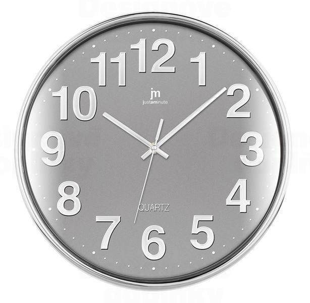Lowell Justaminute 00816 Quartz wall clock Kreis Chrom, Grau