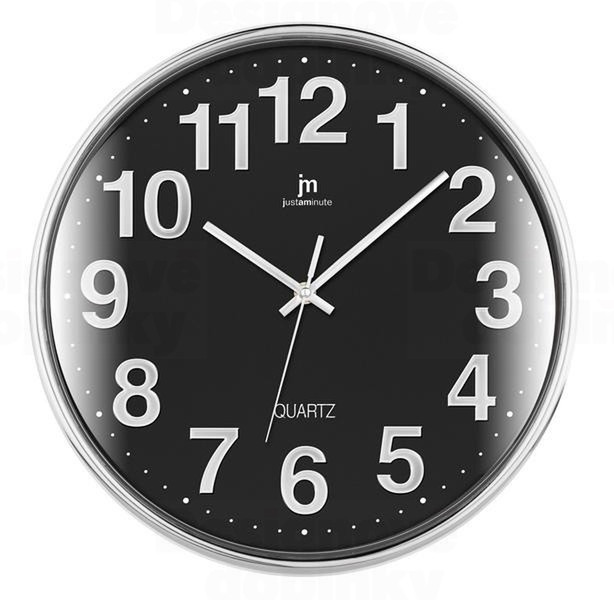 Lowell Justaminute 00816 Quartz wall clock Круг Черный, Хром