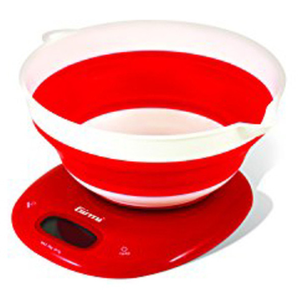 Girmi PS15 Tisch Rund Elektronische Küchenwaage Rot, Weiß