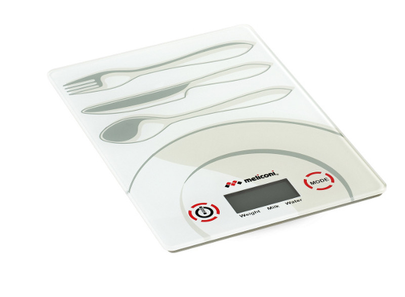 Meliconi Table Tisch Rechteck Electronic kitchen scale Silber, Weiß