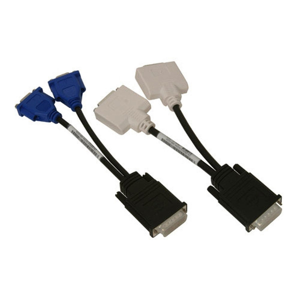 DELL 310-4469 VGA (D-Sub) 2 x DVI Schwarz, Blau, Weiß Videokabel-Adapter