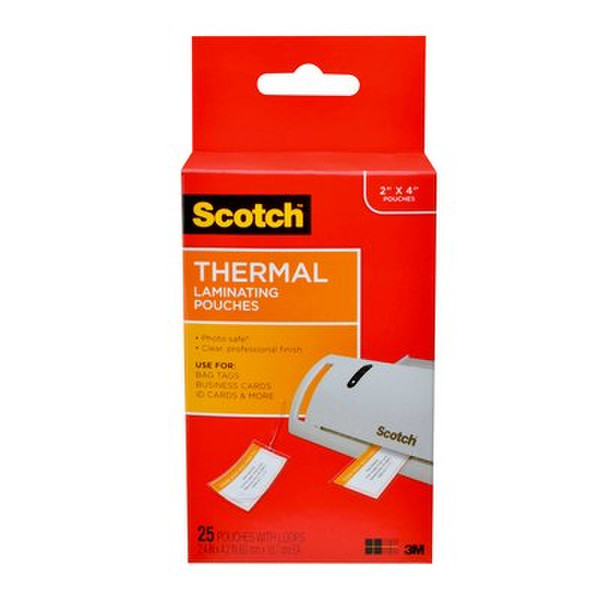Scotch Thermal Laminating Pouches, Bag Tags with Loops laminator pouch