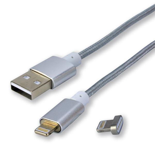 MCL ACC-IP05/2A-1M 1м USB Type-A Ligtning Cеребряный дата-кабель мобильных телефонов