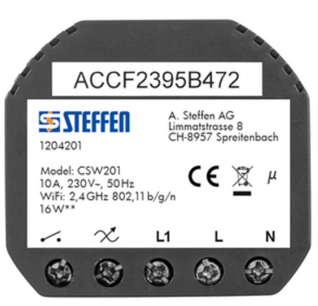 Steffen 1204201 Black electrical switch