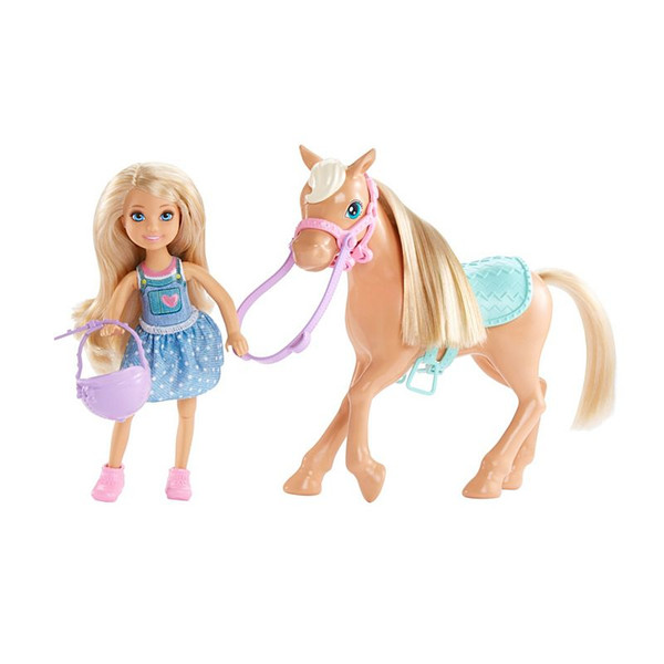 Barbie Club Chelsea Dolls & Horse Разноцветный кукла