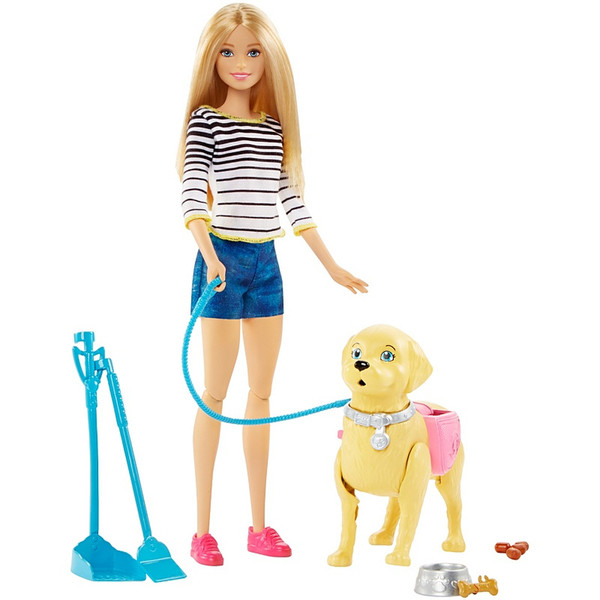 Barbie Walk & Potty Pup Разноцветный кукла