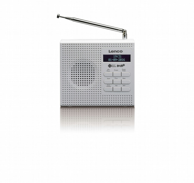 Lenco PDR-020 Tragbar Analog & digital Weiß Radio