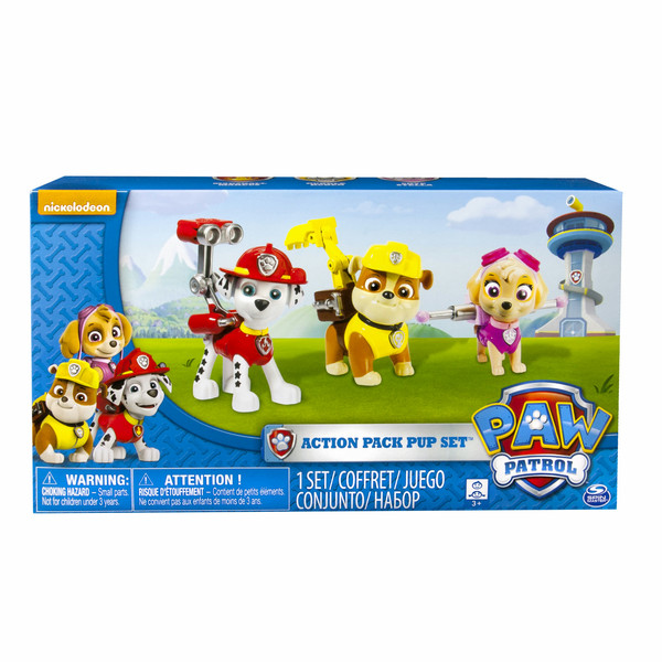 Paw Patrol Action Pup 3pk Online Exclusive 1 (Marshall, Rubble, Skye)