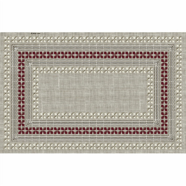 Beija Flor Cross Stitch 1pc(s) Rectangle Beige,Brown,Red placemat