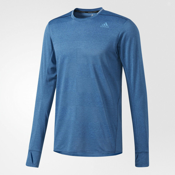 Adidas Supernova Base layer shirt XL Long sleeve Crew neck Polyester Blue
