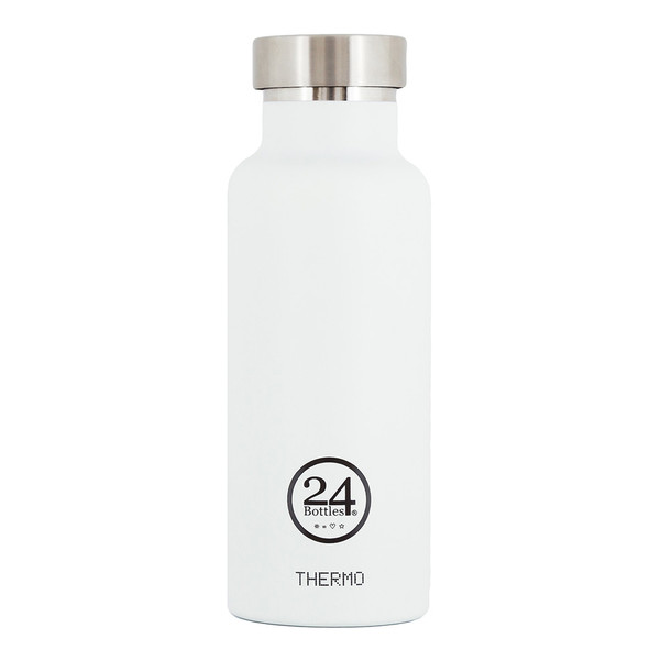 24Bottles Thermo Bottle 500ml Stainless steel White drinking bottle