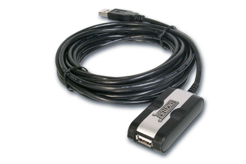 Digitus USB Repeater Cable USB 2.0 5m Schwarz USB Kabel