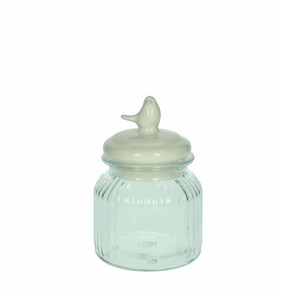 Tognana Porcellane T65BA040063 Round Glass,Porcelain Transparent,White jar
