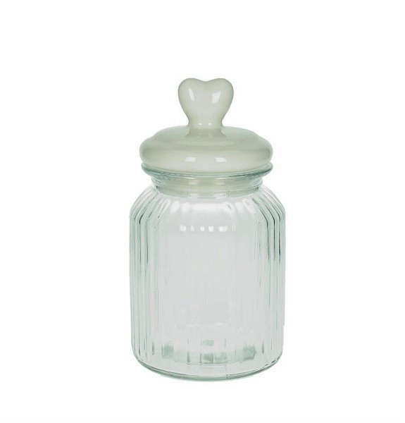 Tognana Porcellane T65BA050060 Round Glass,Porcelain Transparent,White jar