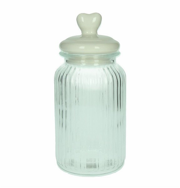 Tognana Porcellane T65BA060060 Round Glass,Porcelain Transparent,White jar